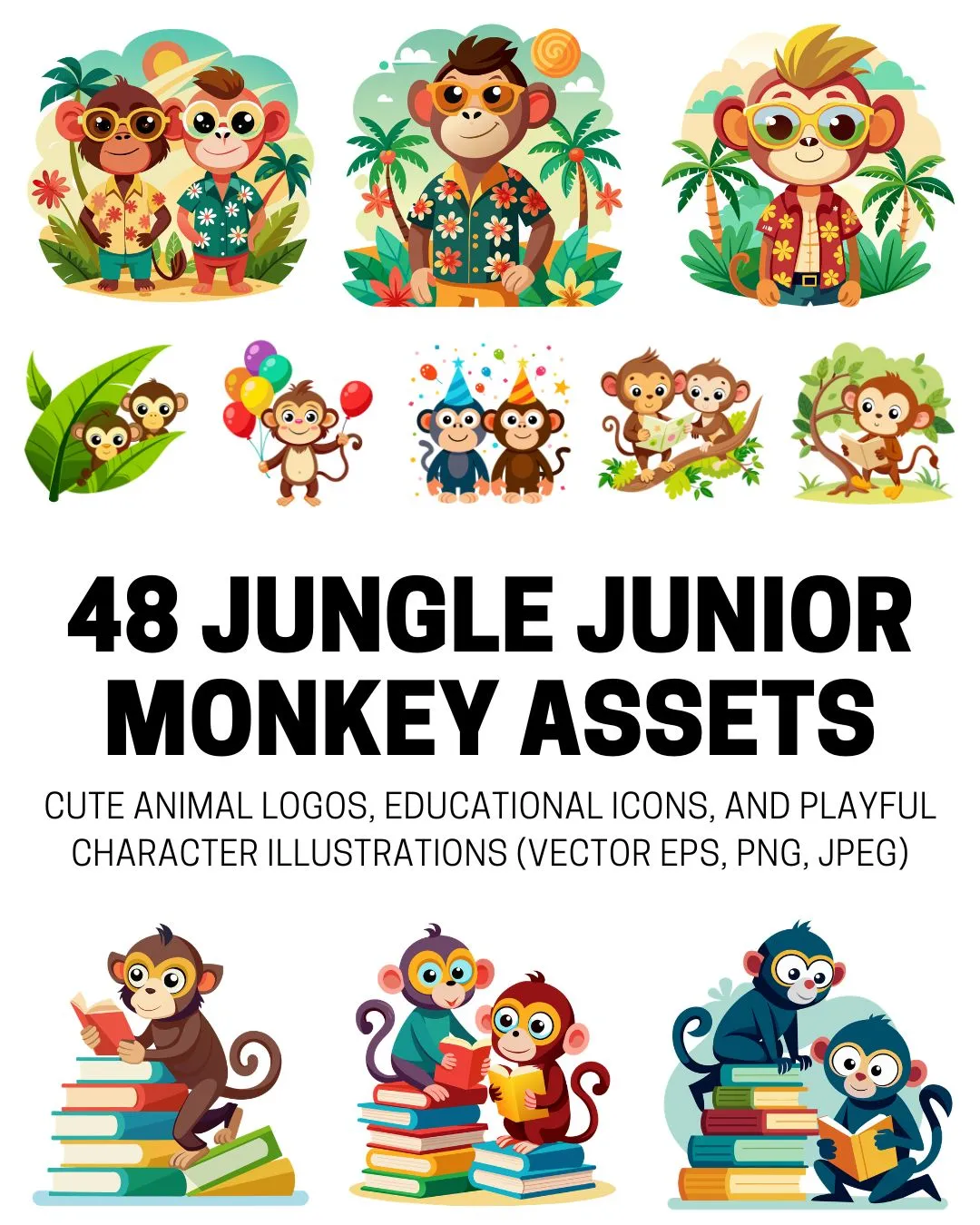 48 Jungle Junior Monkey Bundle – Cute Animal
