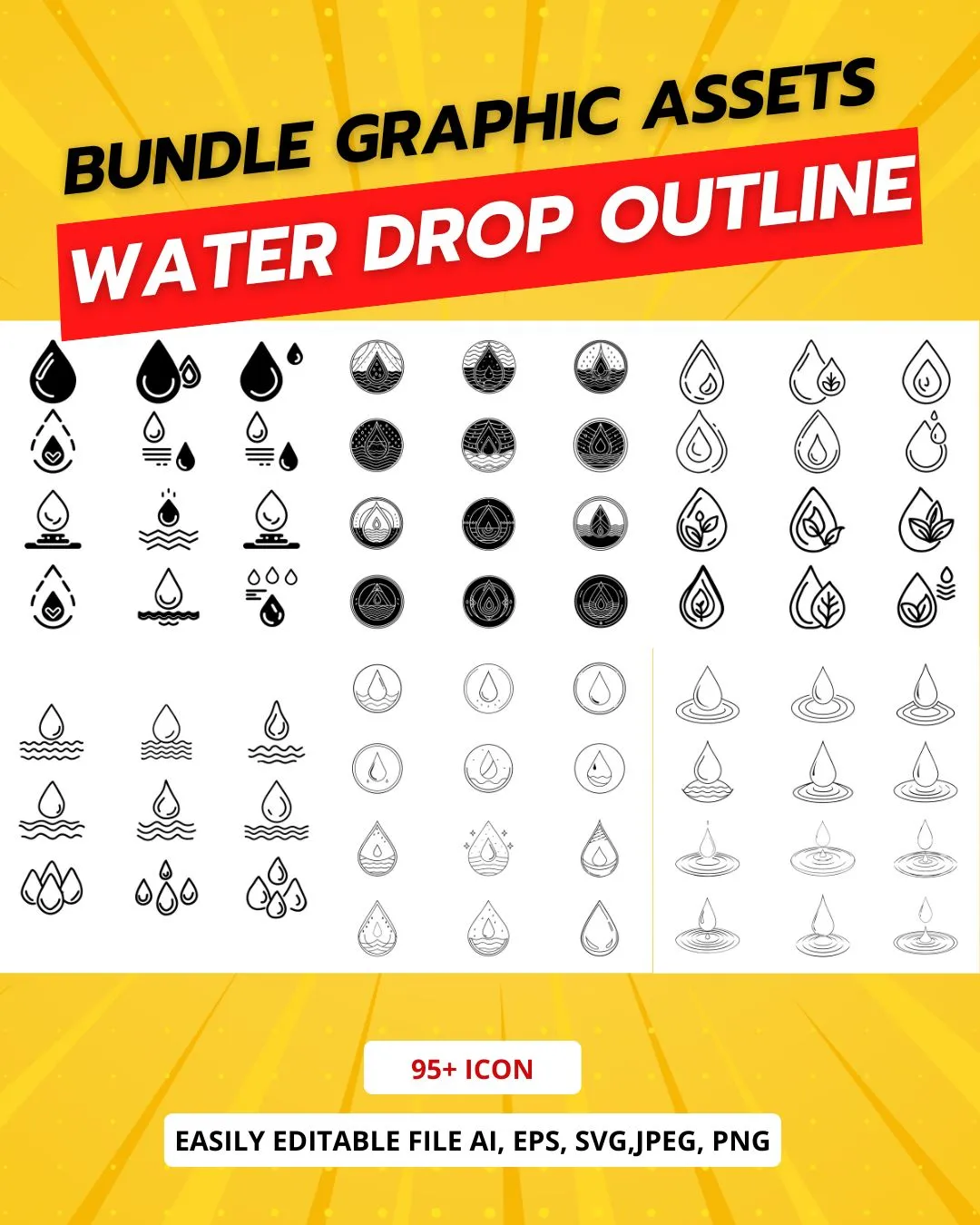 95+ Water Drop Outline Icons
