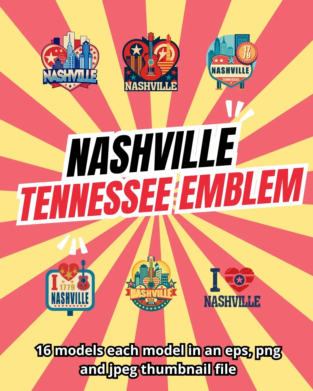 16 Nashville Tennessee Emblem Bundle