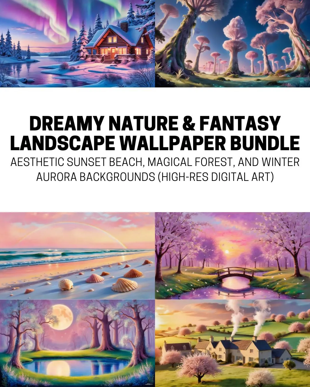 Dreamy Nature & Fantasy Landscape Wallpaper Bundle