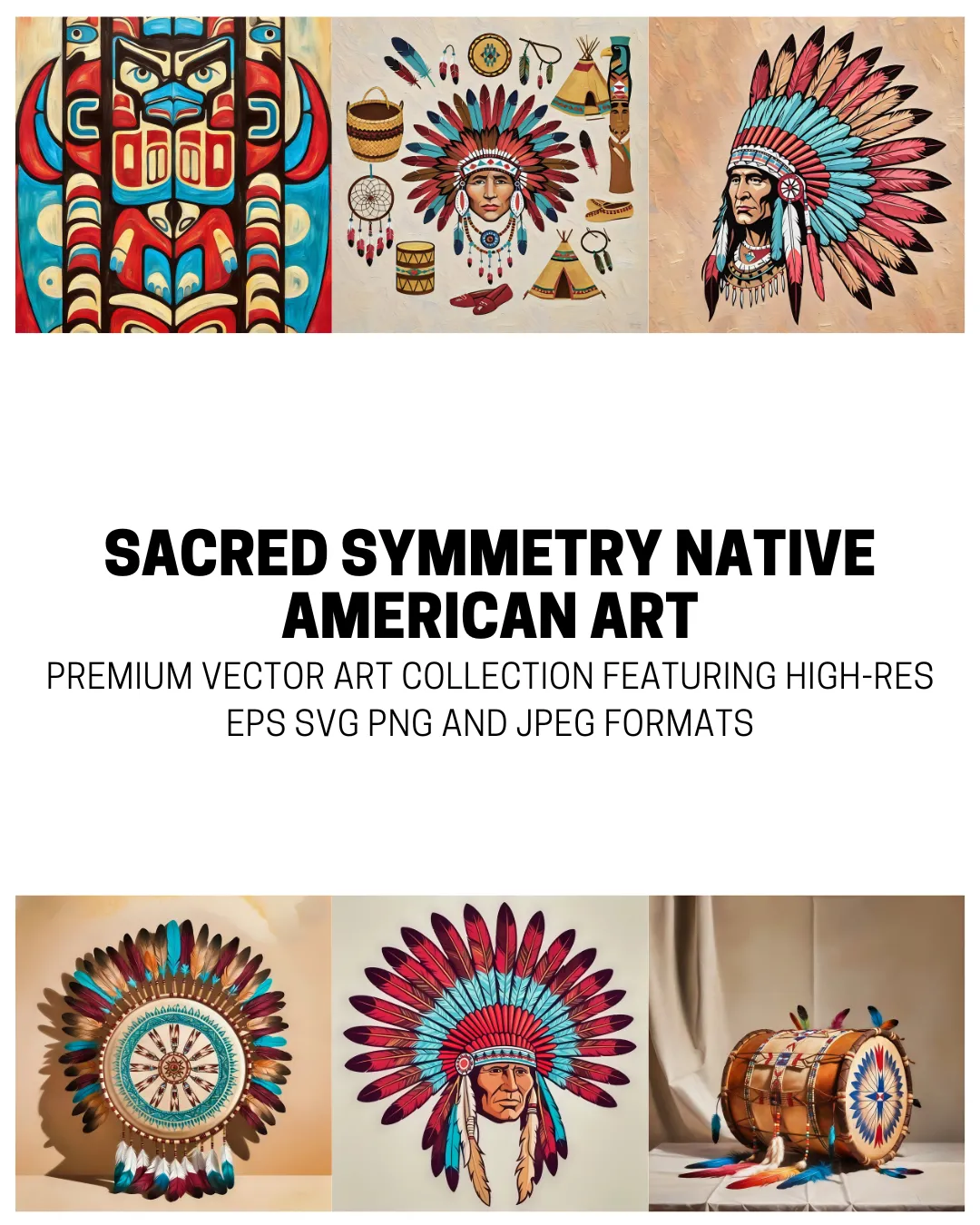 NATIVE AMERICAN TRIBAL BIRD ART SYMBOLS VECTOR GRAPHICS AI EPS SVG PNG JPEG PACK