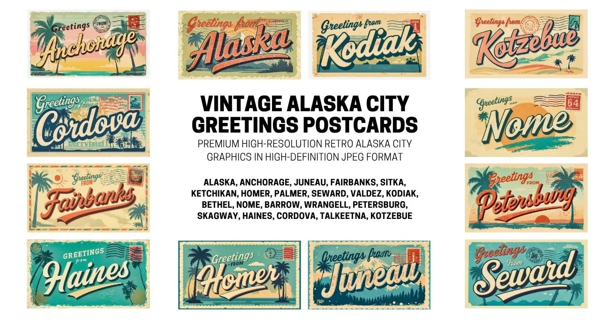 Vintage Alabama City Postcard Collection - Retro High-Definition JPEG Assets