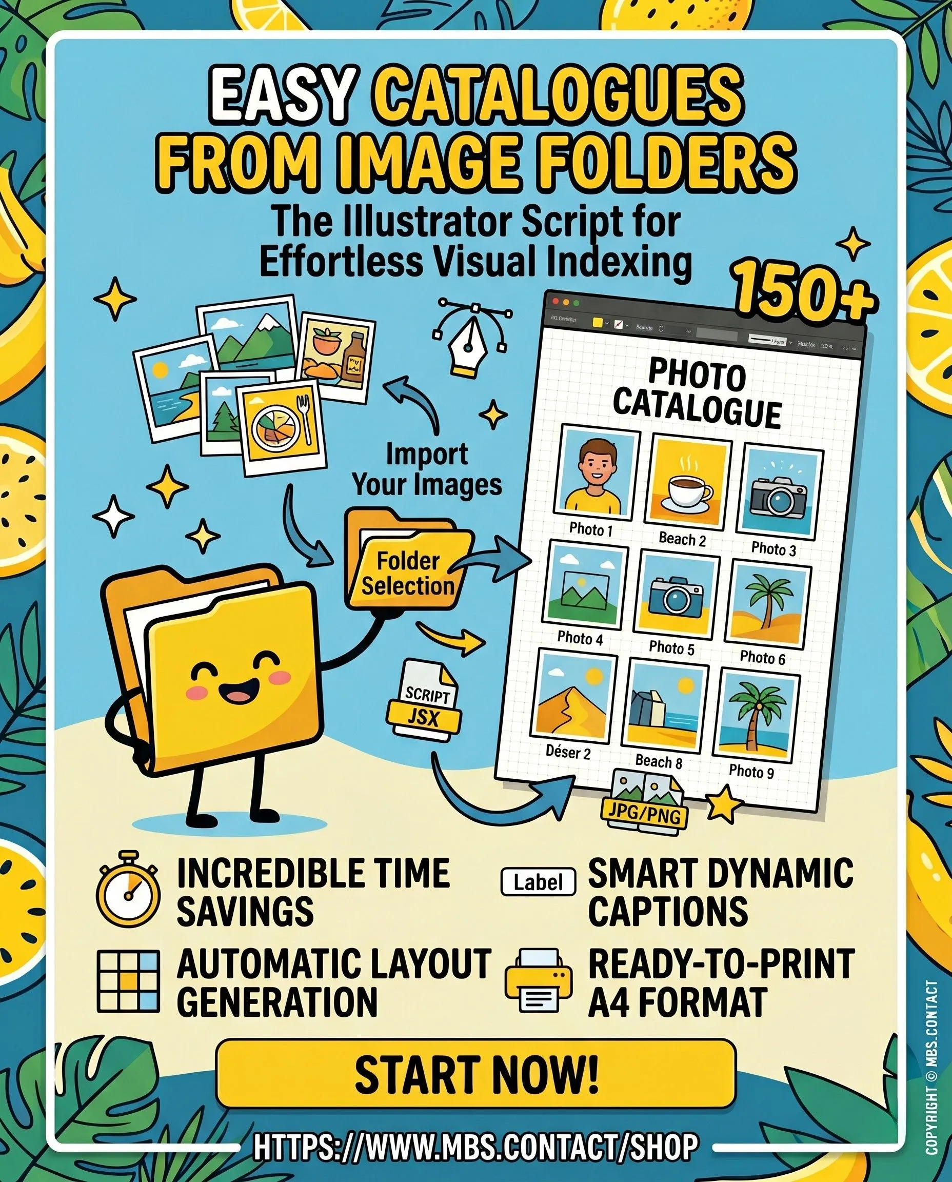 Adobe Illustrator A4 Photo Catalog Creator Script | Automatic JPG PNG Layout