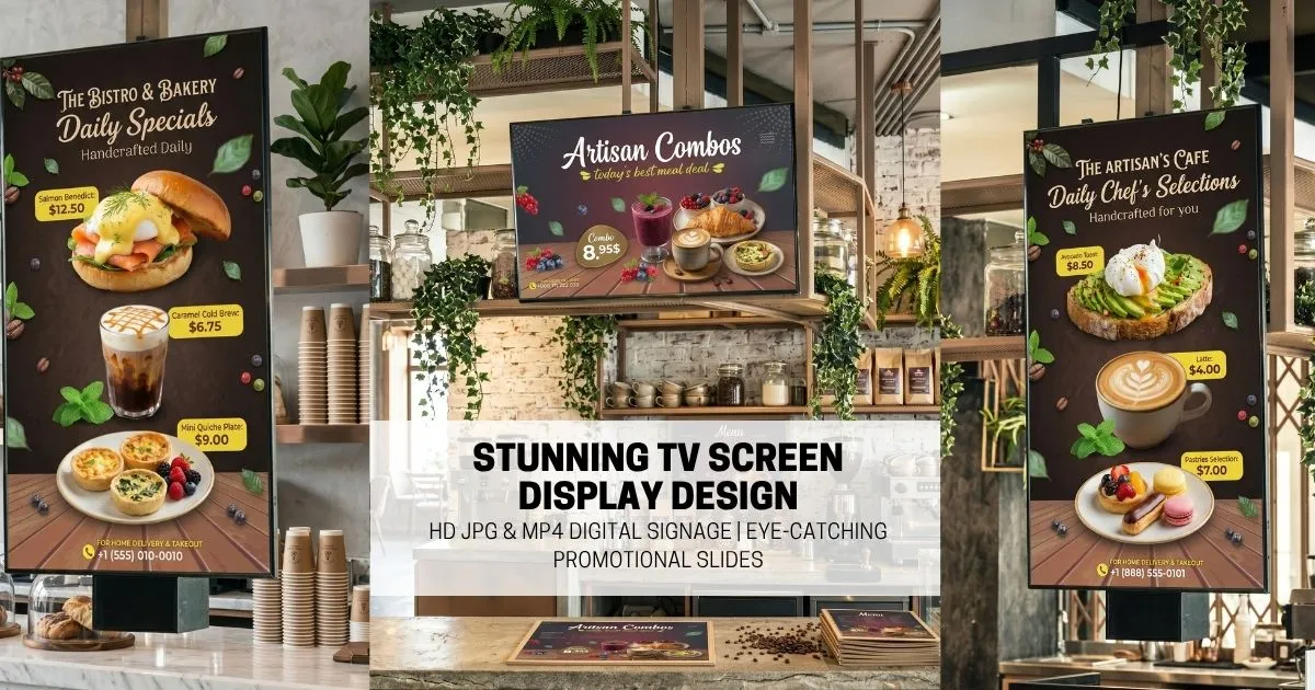 Digital Signage TV Screen Displays | HD JPG Promotional Slides & Slideshows